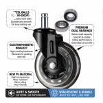 Premium Quiet Carpet Casters - 3 Inches - Image 3