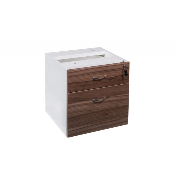 OMJ-FP2CSNWH_1 Casnan Fixed Desk Pedestal 1 Drawer + 1 File